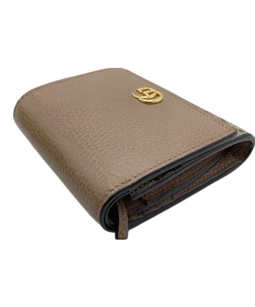 GUCCI（グッチ）GUCCI (グッチ) GGマーモント　2つ折り財布 ベージュの古着・服飾アイテム