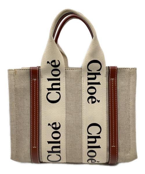 Chloe（クロエ）Chloe (クロエ) ウッディ2Wayバッグ ブラウン×ベージュの古着・服飾アイテム
