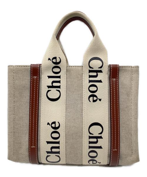 Chloe（クロエ）Chloe (クロエ) ウッディ2Wayバッグ ブラウン×ベージュの古着・服飾アイテム