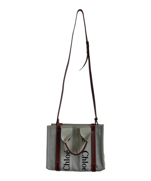 Chloe（クロエ）Chloe (クロエ) ウッディ2Wayバッグ ブラウン×ベージュの古着・服飾アイテム