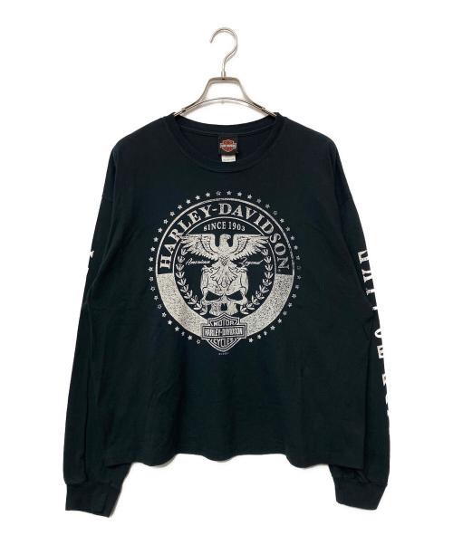 HARLEY-DAVIDSON（ハーレーダビッドソン）HARLEY-DAVIDSON (ハーレーダビッドソン) ロングスリーブTシャツ ブラック サイズ:2XLの古着・服飾アイテム