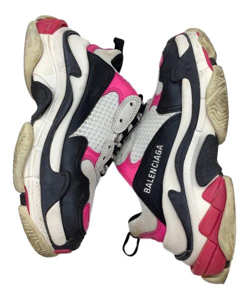 BALENCIAGA（バレンシアガ）BALENCIAGA (バレンシアガ) TRIPLE S　スニーカー ブラック×ピンク サイズ:23の古着・服飾アイテム