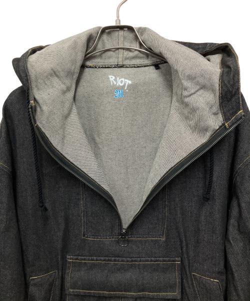 RIOT FACETASM（ライオット ファセッタズム）RIOT FACETASM (ライオット ファセッタズム) デニムアノラックパーカー ブラック サイズ:Mの古着・服飾アイテム