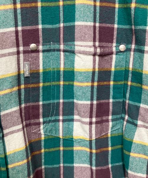 Levi's SILVER TAB（リーバイス シルバータブ）LEVI'S SILVER TAB (リーバイス シルバータブ) 長袖シャツ グリーン×パープル サイズ:Mの古着・服飾アイテム
