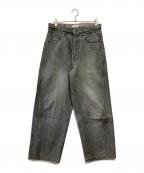 ROTOLロトル）の古着「TRIPLE SEAMS 6P DENIM WIDE DAMAGE」｜ブラック