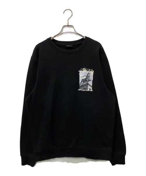 stussy（ステューシー）stussy (ステューシー) クルーネックスウェット ブラック サイズ:Mの古着・服飾アイテム