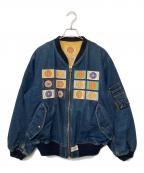 PINK HOUSEピンクハウス）の古着「デニムボンバージャケット」｜ブルー