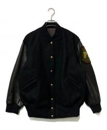 PINK HOUSE（ピンクハウス）の古着「レザー切替スタジャン」｜ブラック