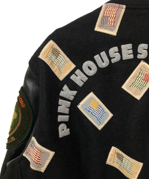 PINK HOUSE（ピンクハウス）PINK HOUSE (ピンクハウス) レザー切替スタジャン ブラック サイズ:不明の古着・服飾アイテム