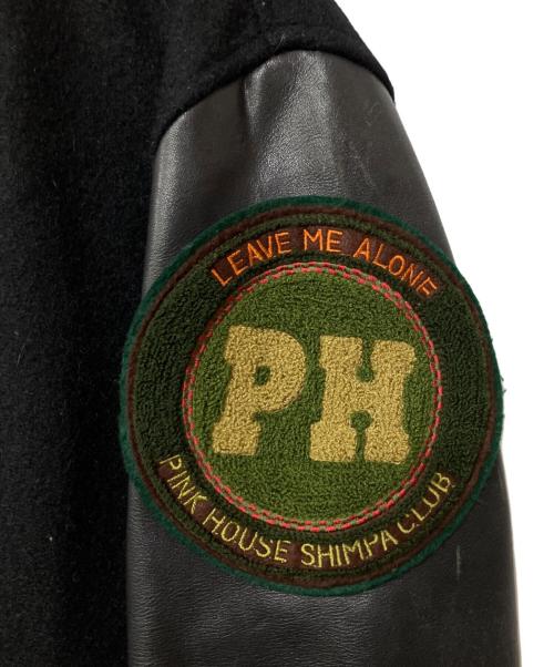 PINK HOUSE（ピンクハウス）PINK HOUSE (ピンクハウス) レザー切替スタジャン ブラック サイズ:不明の古着・服飾アイテム