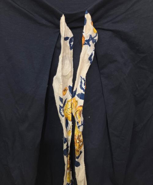 BURBERRY BLUE LABEL（バーバリー ブルー レーベル）BURBERRY BLUE LABEL (バーバリー ブルー レーベル) バックリボン半袖ブラウス ネイビー サイズ:38の古着・服飾アイテム