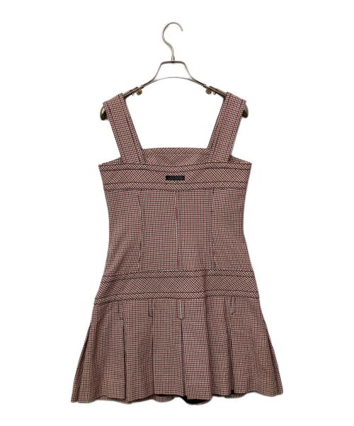 BURBERRY BLUE LABEL（バーバリー ブルー レーベル）BURBERRY BLUE LABEL (バーバリー ブルー レーベル) ワンピース レッド×ブラック サイズ:38の古着・服飾アイテム