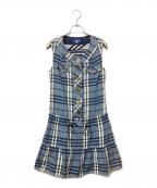 BURBERRY BLUE LABELバーバリー ブルー レーベル）の古着「ノースリーブワンピース」｜ブルー×ブラック