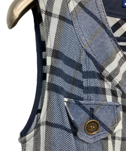 BURBERRY BLUE LABEL（バーバリー ブルー レーベル）BURBERRY BLUE LABEL (バーバリー ブルー レーベル) ノースリーブワンピース ブルー×ブラック サイズ:36の古着・服飾アイテム