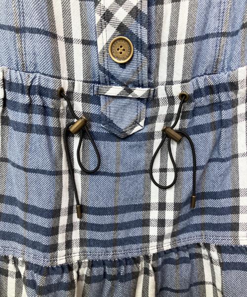 BURBERRY BLUE LABEL（バーバリー ブルー レーベル）BURBERRY BLUE LABEL (バーバリー ブルー レーベル) ノースリーブワンピース ブルー×ブラック サイズ:36の古着・服飾アイテム