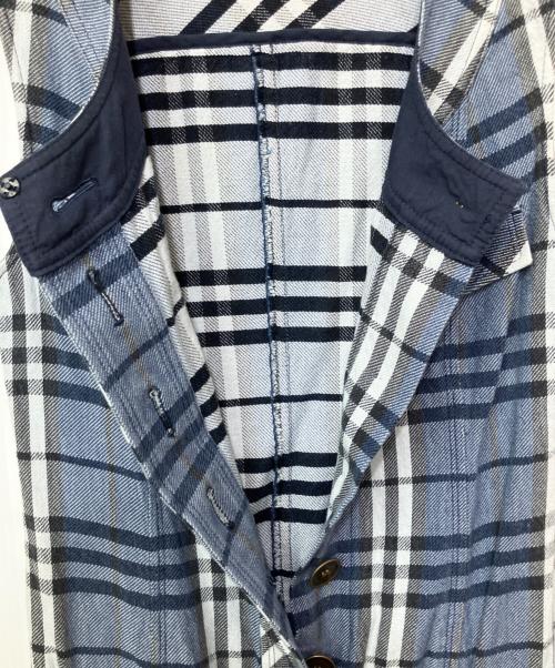 BURBERRY BLUE LABEL（バーバリー ブルー レーベル）BURBERRY BLUE LABEL (バーバリー ブルー レーベル) ノースリーブワンピース ブルー×ブラック サイズ:36の古着・服飾アイテム