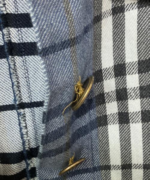 BURBERRY BLUE LABEL（バーバリー ブルー レーベル）BURBERRY BLUE LABEL (バーバリー ブルー レーベル) ノースリーブワンピース ブルー×ブラック サイズ:36の古着・服飾アイテム