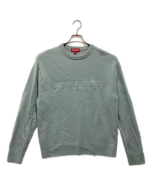 SUPREME（シュプリーム）Supreme (シュプリーム) Embossed Sweater スカイブルー サイズ:Mの古着・服飾アイテム