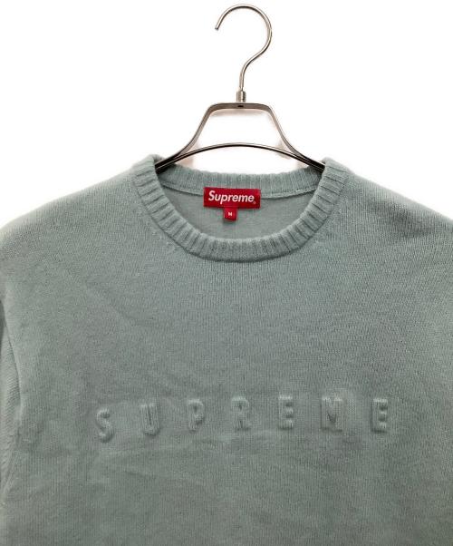 SUPREME（シュプリーム）Supreme (シュプリーム) Embossed Sweater スカイブルー サイズ:Mの古着・服飾アイテム