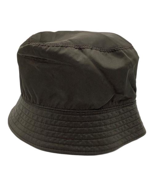 PRADA（プラダ）PRADA (プラダ) ロゴ刺繍ナイロンバケットハット カーキの古着・服飾アイテム