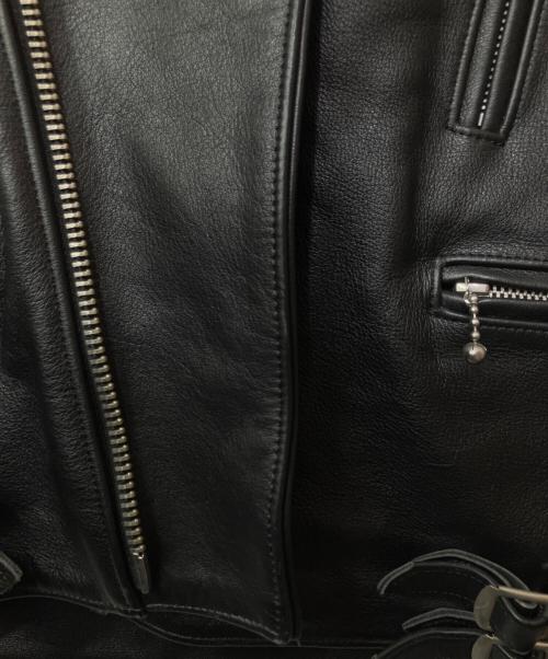 666（666）666 (666) ダブルライダースジャケット ブラック サイズ:40の古着・服飾アイテム