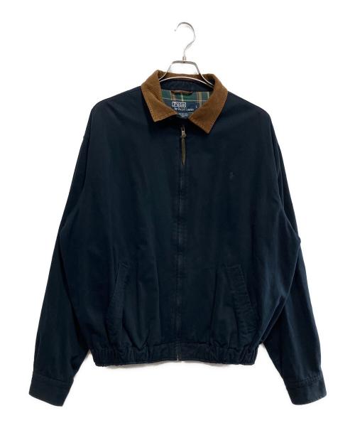 POLO RALPH LAUREN（ポロ・ラルフローレン）POLO RALPH LAUREN (ポロ・ラルフローレン) 襟切替スイングトップ ネイビー×ブラウン サイズ:Lの古着・服飾アイテム