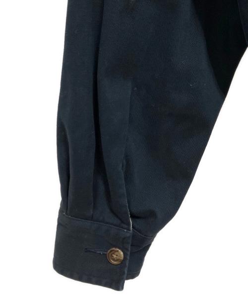 POLO RALPH LAUREN（ポロ・ラルフローレン）POLO RALPH LAUREN (ポロ・ラルフローレン) 襟切替スイングトップ ネイビー×ブラウン サイズ:Lの古着・服飾アイテム