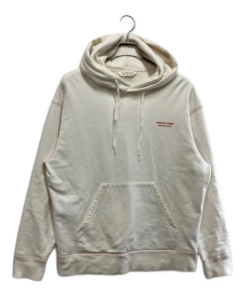 beautiful people（ビューティフルピープル）beautiful people (ビューティフルピープル) suvin pima sweat logo pull parka ホワイト サイズ:190の古着・服飾アイテム