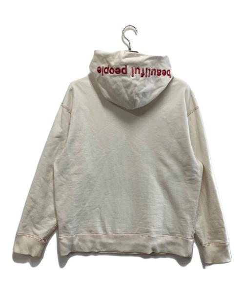 beautiful people（ビューティフルピープル）beautiful people (ビューティフルピープル) suvin pima sweat logo pull parka ホワイト サイズ:190の古着・服飾アイテム