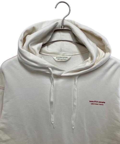 beautiful people（ビューティフルピープル）beautiful people (ビューティフルピープル) suvin pima sweat logo pull parka ホワイト サイズ:190の古着・服飾アイテム