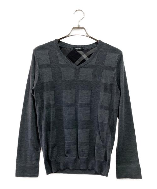 BLACK LABEL CRESTBRIDGE（ブラックレーベル クレストブリッジ）BLACK LABEL CRESTBRIDGE (ブラックレーベル クレストブリッジ) 薄手ニット グレー サイズ:Mの古着・服飾アイテム