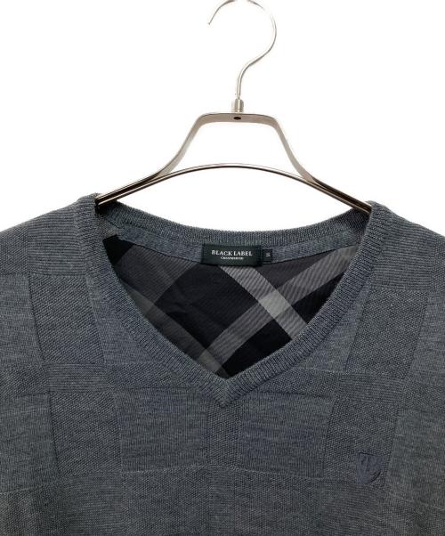BLACK LABEL CRESTBRIDGE（ブラックレーベル クレストブリッジ）BLACK LABEL CRESTBRIDGE (ブラックレーベル クレストブリッジ) 薄手ニット グレー サイズ:Mの古着・服飾アイテム