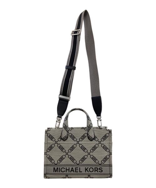 MICHAEL KORS（マイケル・コース）MICHAEL KORS (マイケル・コース) スモール イースト ウエスト メッセンジャー バッグ グレー×ブラックの古着・服飾アイテム