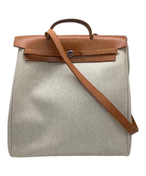 HERMES（エルメス）HERMES (エルメス) エールバッグMM ブラウン×ベージュの古着・服飾アイテム
