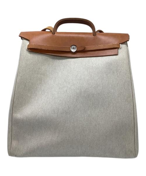 HERMES（エルメス）HERMES (エルメス) エールバッグMM ブラウン×ベージュの古着・服飾アイテム