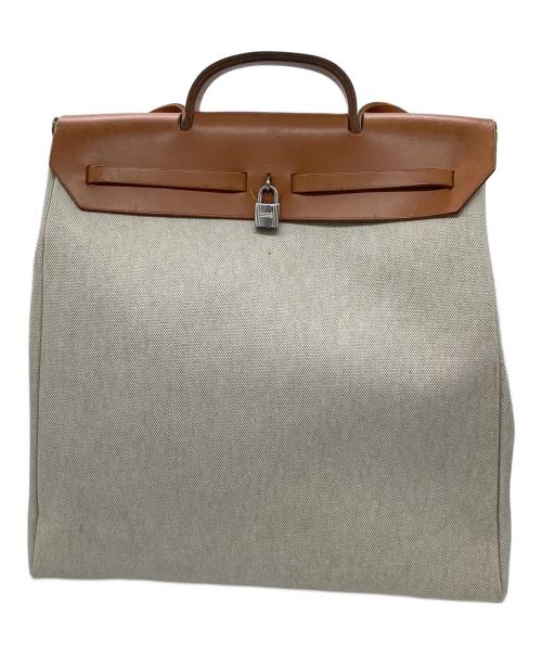 HERMES（エルメス）HERMES (エルメス) エールバッグMM ブラウン×ベージュの古着・服飾アイテム