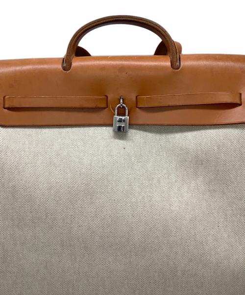 HERMES（エルメス）HERMES (エルメス) エールバッグMM ブラウン×ベージュの古着・服飾アイテム