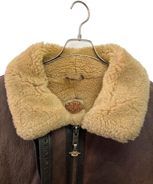 HARLEY-DAVIDSON（ハーレーダビッドソン）HARLEY-DAVIDSON (ハーレーダビッドソン) B-3ムートンフライトジャケット ブラウン サイズ:46の古着・服飾アイテム