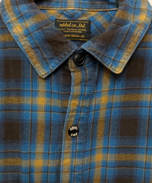NEIGHBORHOOD（ネイバーフッド）NEIGHBORHOOD (ネイバーフッド) 長袖シャツ ブルー×ブラウン サイズ:Lの古着・服飾アイテム