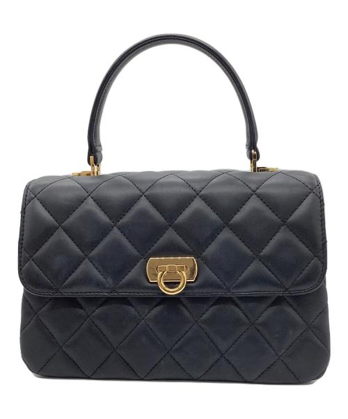 傳濱野（デンハマノ）傳濱野 (デンハマノ) ロサンジュ 2WAYキルティングハンドバッグ ブラックの古着・服飾アイテム