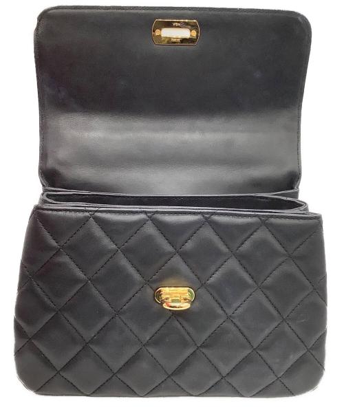 傳濱野（デンハマノ）傳濱野 (デンハマノ) ロサンジュ 2WAYキルティングハンドバッグ ブラックの古着・服飾アイテム