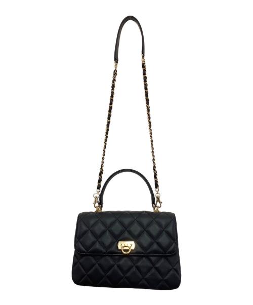 傳濱野（デンハマノ）傳濱野 (デンハマノ) ロサンジュ 2WAYキルティングハンドバッグ ブラックの古着・服飾アイテム