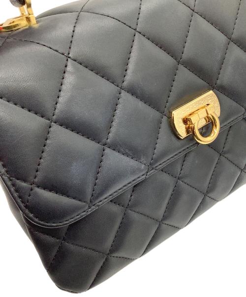 傳濱野（デンハマノ）傳濱野 (デンハマノ) ロサンジュ 2WAYキルティングハンドバッグ ブラックの古着・服飾アイテム