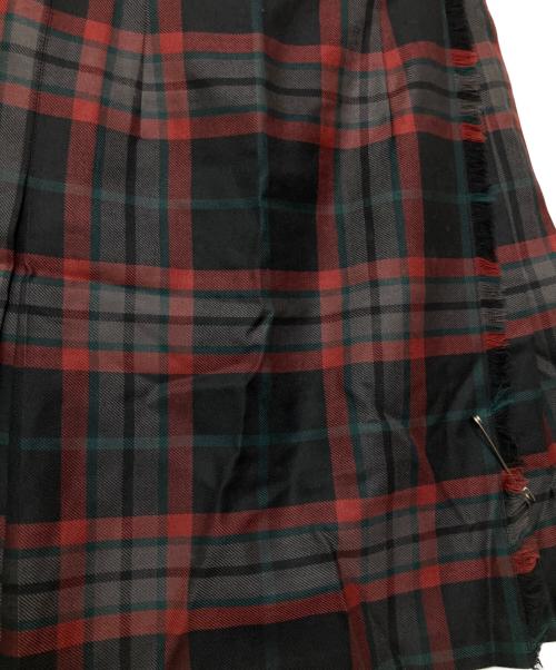 O'NEIL OF DUBLIN（オニールオブダブリン）O'NEIL OF DUBLIN (オニールオブダブリン) ウールラップスカート ブラック×レッド サイズ:38の古着・服飾アイテム