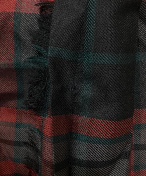 O'NEIL OF DUBLIN（オニールオブダブリン）O'NEIL OF DUBLIN (オニールオブダブリン) ウールラップスカート ブラック×レッド サイズ:38の古着・服飾アイテム