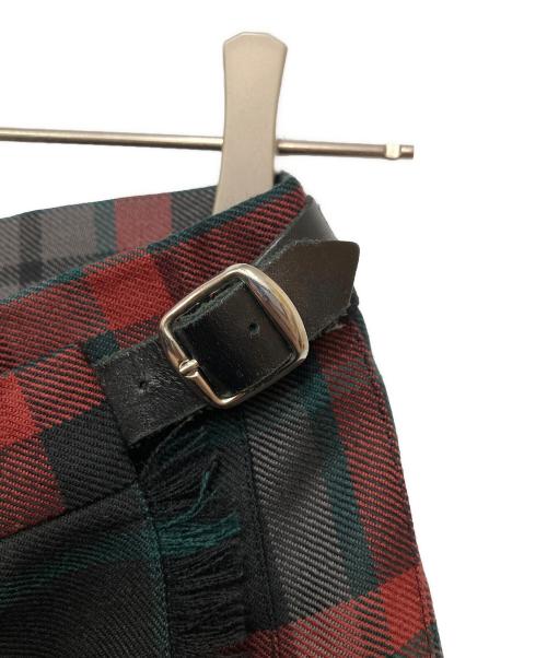 O'NEIL OF DUBLIN（オニールオブダブリン）O'NEIL OF DUBLIN (オニールオブダブリン) ウールラップスカート ブラック×レッド サイズ:38の古着・服飾アイテム