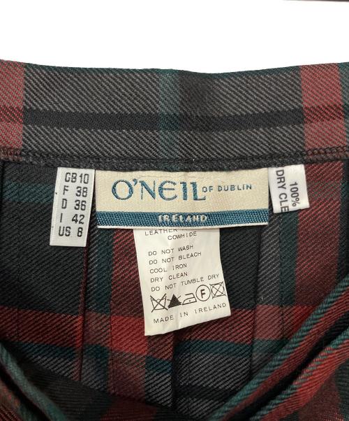 O'NEIL OF DUBLIN（オニールオブダブリン）O'NEIL OF DUBLIN (オニールオブダブリン) ウールラップスカート ブラック×レッド サイズ:38の古着・服飾アイテム