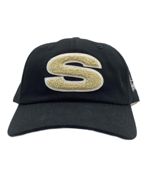 stussy（ステューシー）stussy (ステューシー) CHENILLE S LOW PRO CAP　キャップ ブラック×ベージュ 未使用品の古着・服飾アイテム