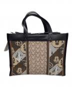 Disney RESORTディズニーリゾート）の古着「ジャガード織　2WAYバッグ」｜ブラック×ブラウン