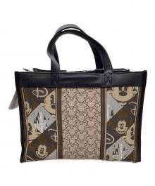 Disney RESORT（ディズニーリゾート）の古着「ジャガード織　2WAYバッグ」｜ブラック×ブラウン